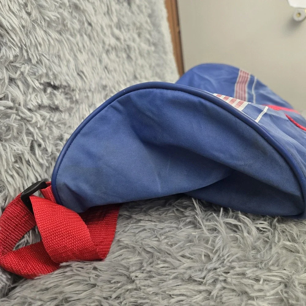 US‎ Soccor Blue 19x9x10 Nylon Shoulder & Hand Straps Duffle Bag *Flaw